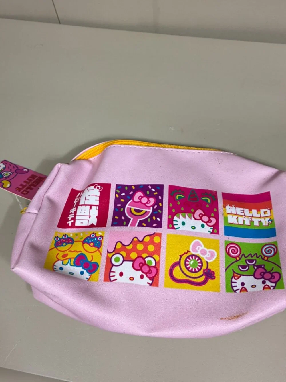 New! Hello Kitty Sweet Monsters Makeup Case Bag & Plush Pencil Case